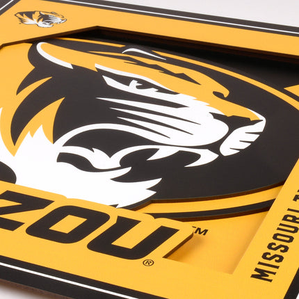 Missouri Tigers 3D Logo Series Wall Art - 12x12