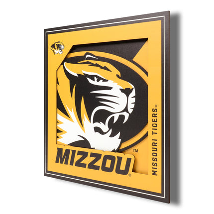 Missouri Tigers 3D Logo Series Wall Art - 12x12