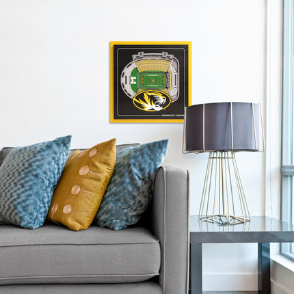 Missouri Tigers 3D StadiumView Wall Art 12x12