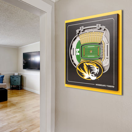 Missouri Tigers 3D StadiumView Wall Art 12x12