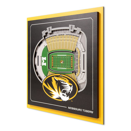 Missouri Tigers 3D StadiumView Wall Art 12x12