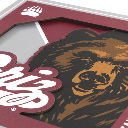 Montana Grizzlies 3D Logo Series Wall Art - 12x12