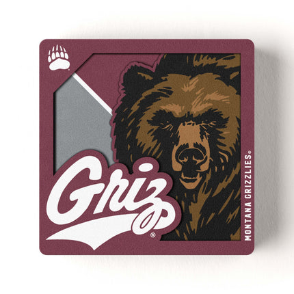 Montana Grizzlies 3D Logo Series Magnet