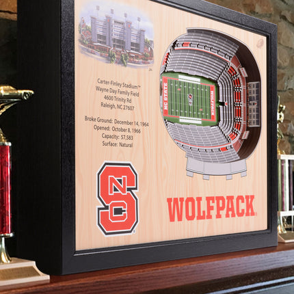 North Carolina State Wolfpack 25-Layer StadiumViews 3D Wall Art