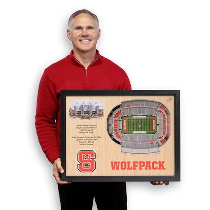 North Carolina State Wolfpack 25-Layer StadiumViews 3D Wall Art