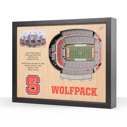 North Carolina State Wolfpack 25-Layer StadiumViews 3D Wall Art