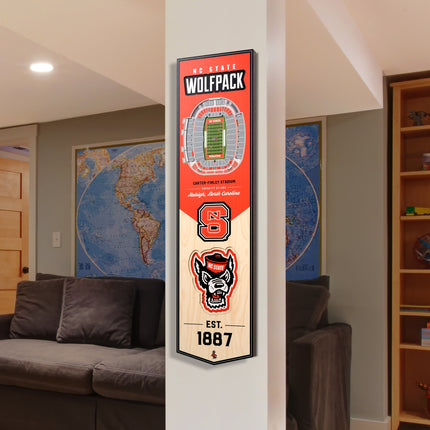 NC State Wolfpack 8x32 3D Stadium Banner