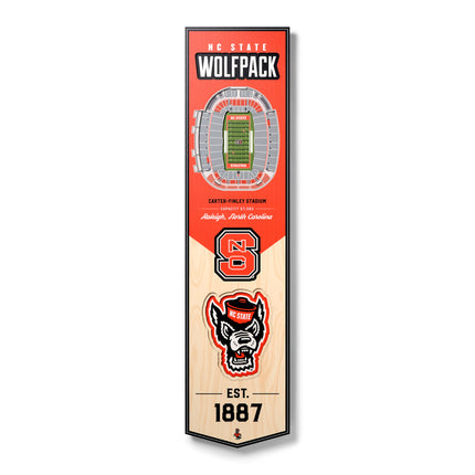 NC State Wolfpack 8x32 3D Stadium Banner
