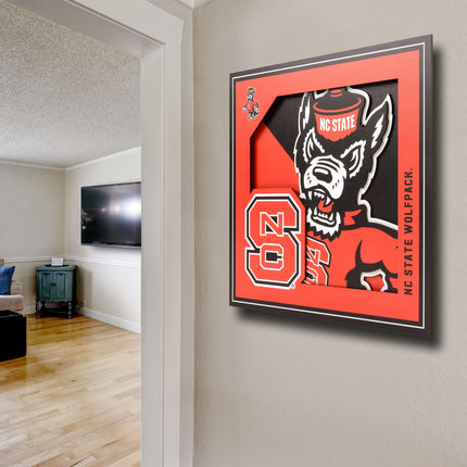 NC State Wolfpack 3D Logo Series Wall Art - 12x12