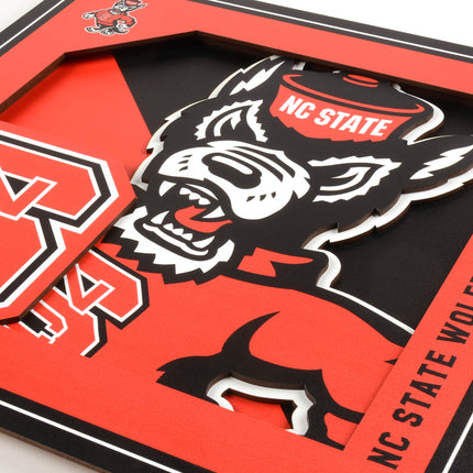 NC State Wolfpack 3D Logo Series Wall Art - 12x12