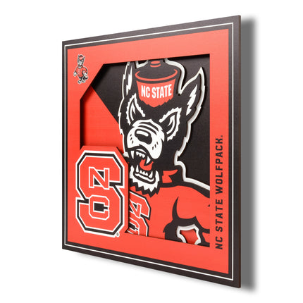NC State Wolfpack 3D Logo Series Wall Art - 12x12