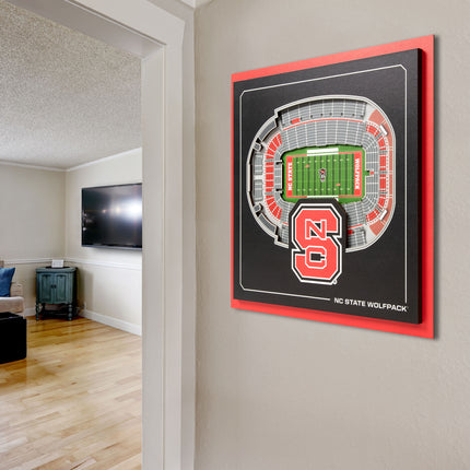 NC State Wolfpack 3D StadiumView Wall Art 12x12