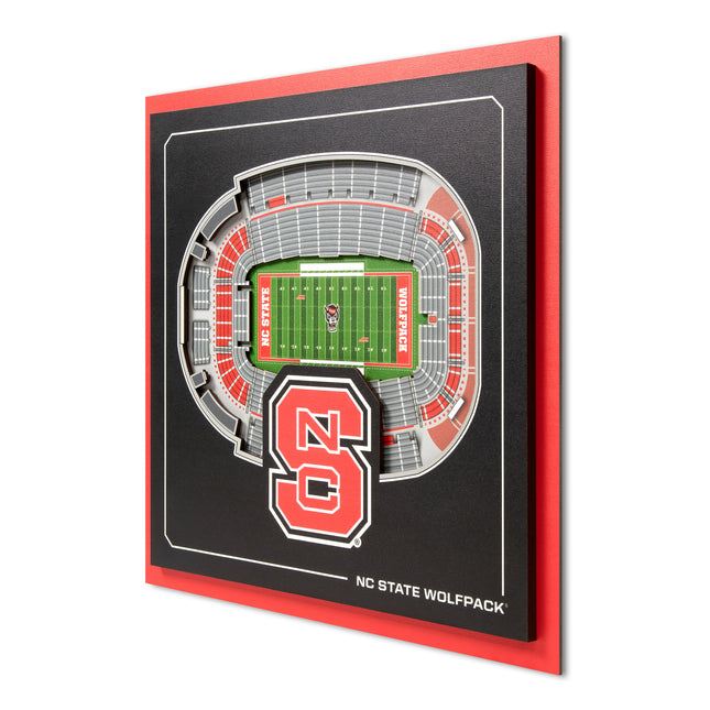 NC State Wolfpack 3D StadiumView Wall Art 12x12