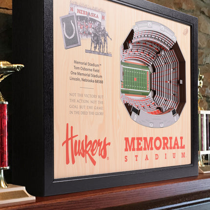 Nebraska Cornhuskers 25-Layer StadiumViews 3D Wall Art