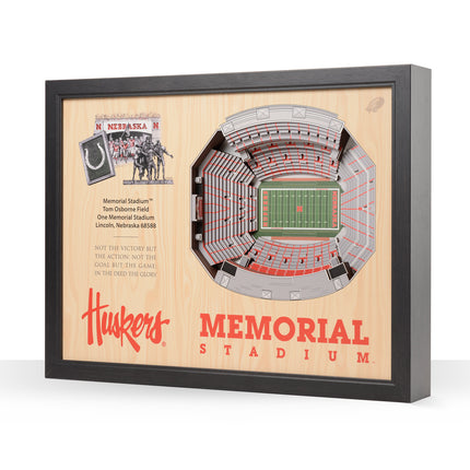 Nebraska Cornhuskers 25-Layer StadiumViews 3D Wall Art