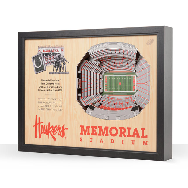 Nebraska Cornhuskers 25-Layer StadiumViews 3D Wall Art