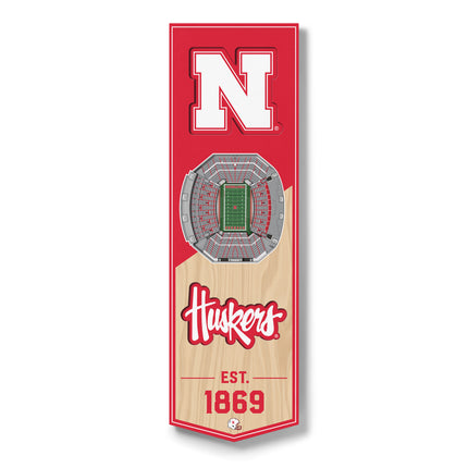 Nebraska Cornhuskers 3D Stadium 6x19 Banners