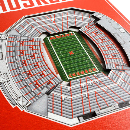 Nebraska Cornhuskers 8x32 3D Stadium Banner