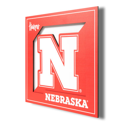 Nebraska Cornhuskers 3D Logo Series Wall Art - 12x12