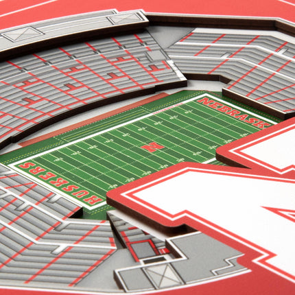 Nebraska Cornhuskers 3D StadiumView Wall Art 12x12