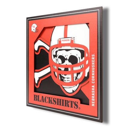 Nebraska Cornhuskers 3D Logo Series Wall Art - 12x12