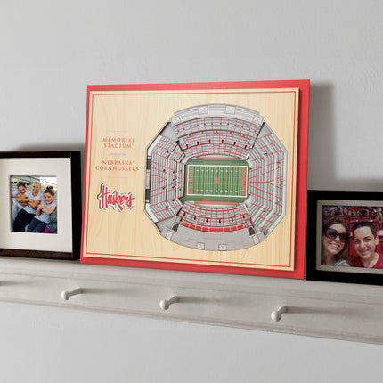 Nebraska Cornhuskers 5-Layer 3D StadiumView Wall Art