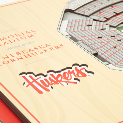 Nebraska Cornhuskers 5-Layer 3D StadiumView Wall Art