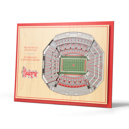 Nebraska Cornhuskers 5-Layer 3D StadiumView Wall Art