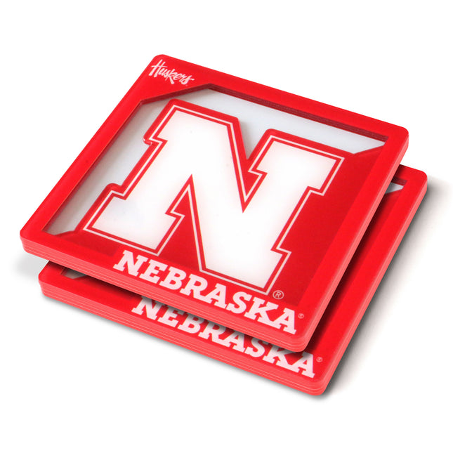 Nebraska Cornhuskers 3D Logo Series Coasters