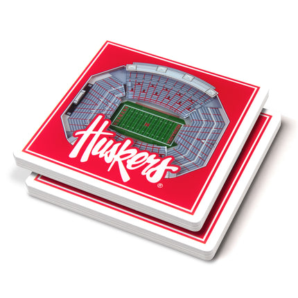 Nebraska Cornhuskers 3D Stadium View Coasters