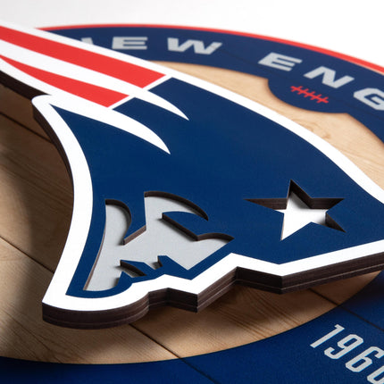New England Patriots 3DX Circle Backer Wall Art