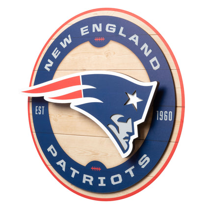 New England Patriots 3DX Circle Backer Wall Art