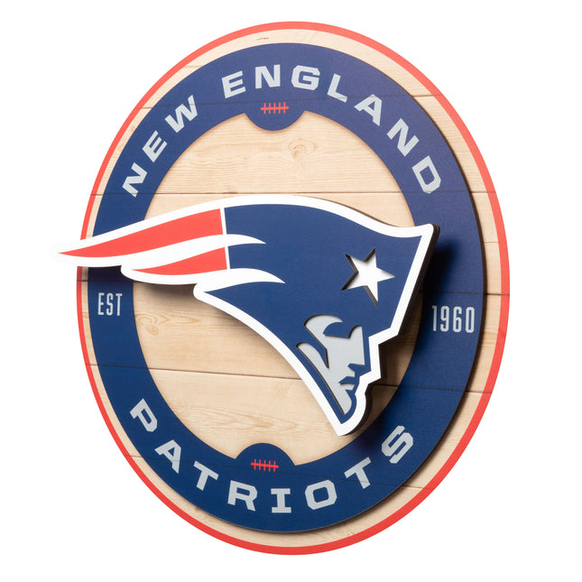 New England Patriots 3DX Circle Backer Wall Art