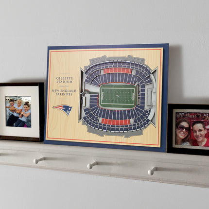 New England Patriots 5-Layer 3D StadiumView Wall Art
