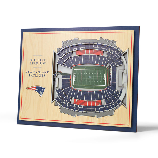 New England Patriots 5-Layer 3D StadiumView Wall Art
