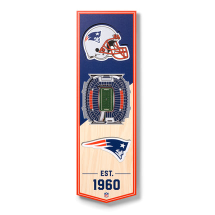 New England Patriots 3D Stadium 6x19 Banners
