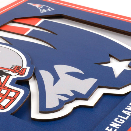 New England Patriots 3D Logo Series Wall Art - 12x12