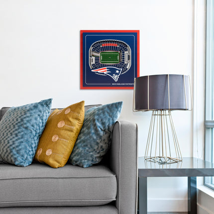 New England Patriots 3D StadiumView Wall Art 12x12