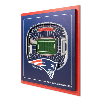 New England Patriots 3D StadiumView Wall Art 12x12