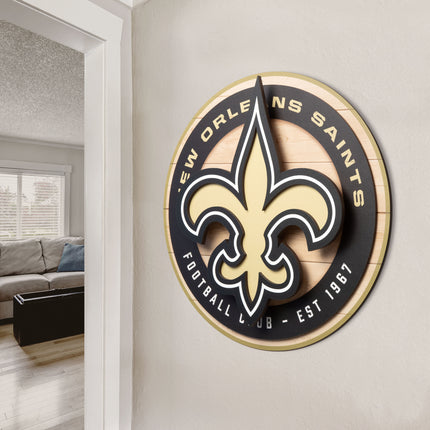 New Orleans Saints 3DX Circle Backer Wall Art
