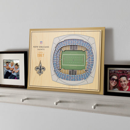 New Orleans Saints 5-Layer 3D StadiumView Wall Art