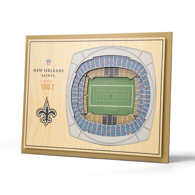 New Orleans Saints 5-Layer 3D StadiumView Wall Art