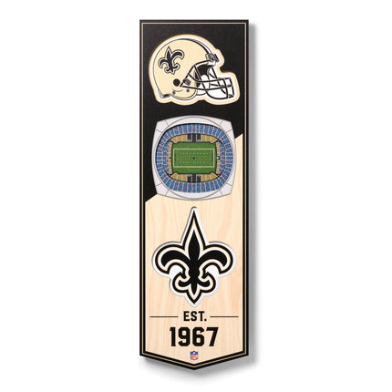 New Orleans Saints 3D Stadium 6x19 Banners