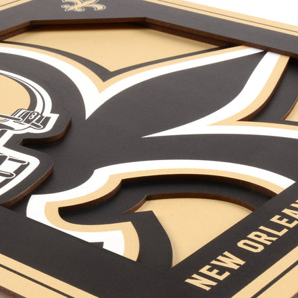 New Orleans Saints 3D Logo Series Wall Art - 12x12