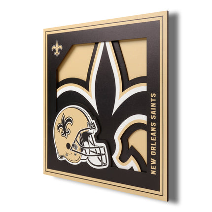 New Orleans Saints 3D Logo Series Wall Art - 12x12