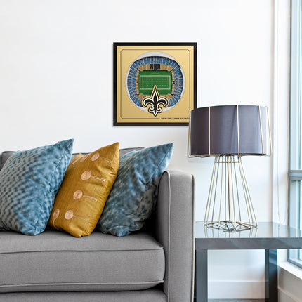 New Orleans Saints 3D StadiumView Wall Art 12x12