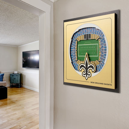 New Orleans Saints 3D StadiumView Wall Art 12x12