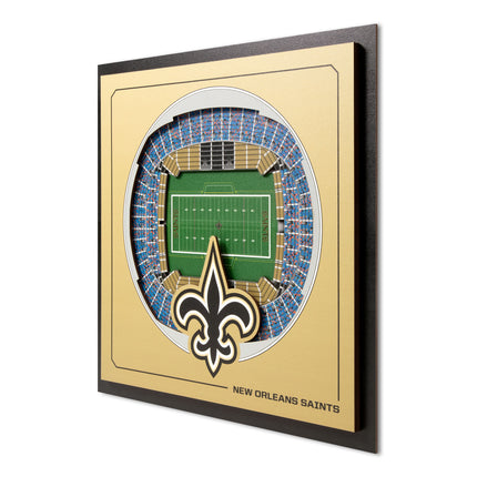 New Orleans Saints 3D StadiumView Wall Art 12x12