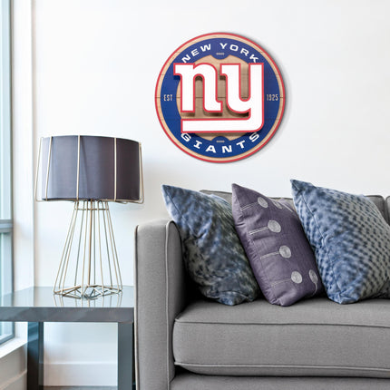 New York Giants 3DX Circle Backer Wall Art