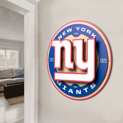 New York Giants 3DX Circle Backer Wall Art